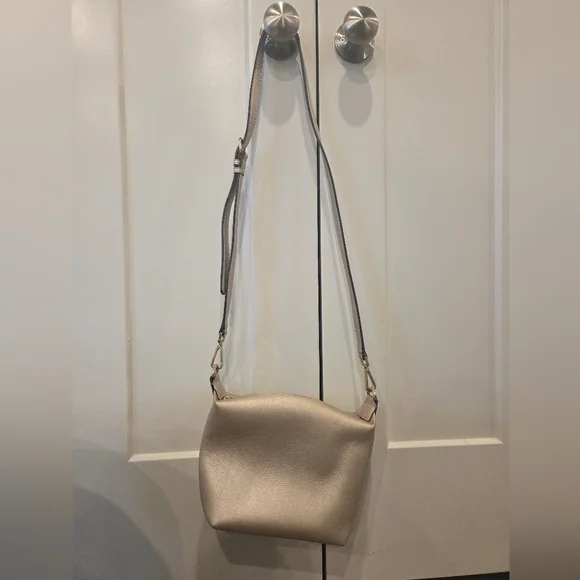Calvin Klein Metallic Snake-Print Tote in Taupe and Pale Pink - Picture 3 of 4